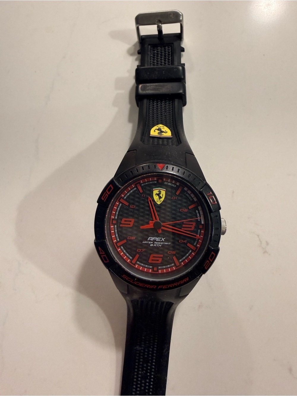 Ferrari Black and Red Apex Sport Watch with Yellow Shield